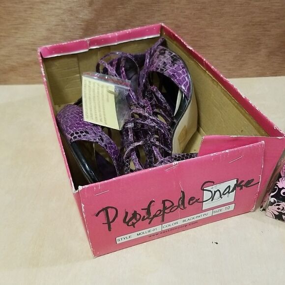 Qupid Snakeskin heels sz 10 - Picture 8 of 10